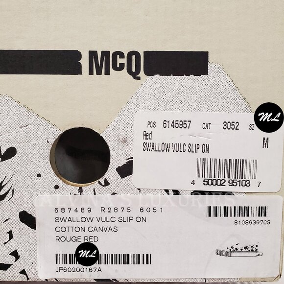 McQ ALEXANDER McQUEEN SNEAKERS SWALLOW LOW TOP RED / BLACK SHOES $235  IT 39 / 9 - Picture 13 of 13